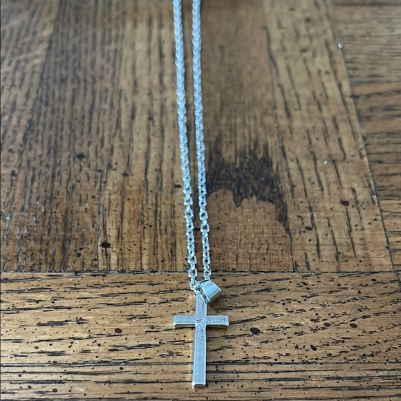 Silver Cross Pendant Necklace - Picture 3 of 3